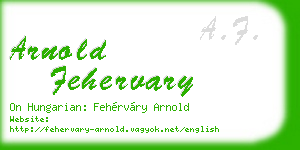 arnold fehervary business card