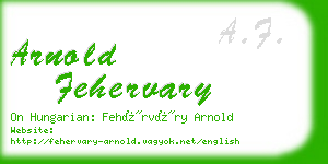 arnold fehervary business card